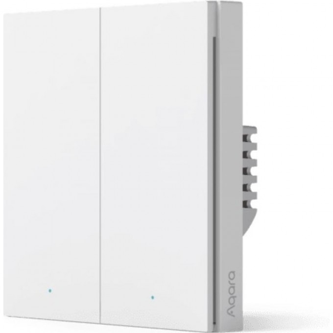 Выключатель двухклавишный без нейтрали AQARA SMART WALL SWITCH H1 EU (NO NEUTRAL, DOUBLE ROCKER) WS-EUK02